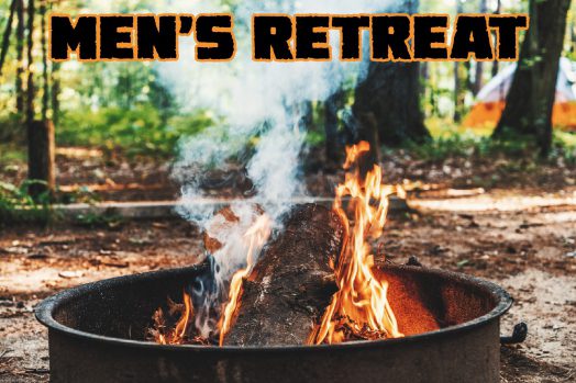 A banner for the Men's retreat.